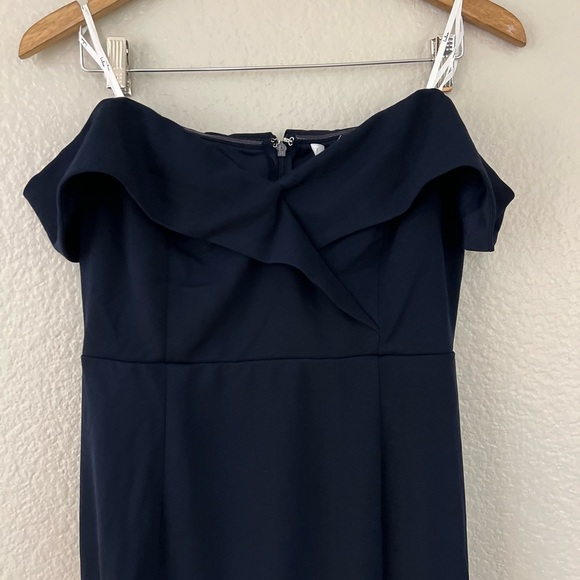 NWOT Song of Love Navy Blue Off-the-Shoulder Maxi Dress - Picture 4 of 9